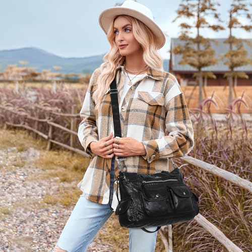 Angel Kiss Soft Vegan Leather Purses for Women Tote Bags with Multiple Pockets and Roomy Zippers  
Angel Kiss Shoulder B