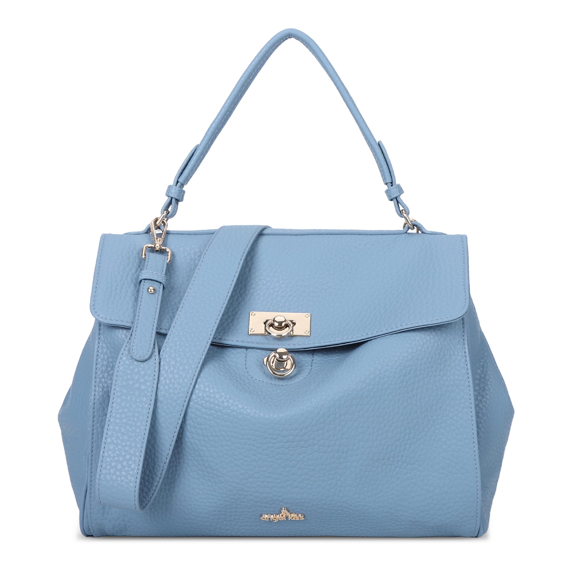 Top Handle Soft Vegan Leather Angel Kiss Satchel Bag for Women
| Crossbody Strap Women's Angel Kiss Satchel Tote Handba