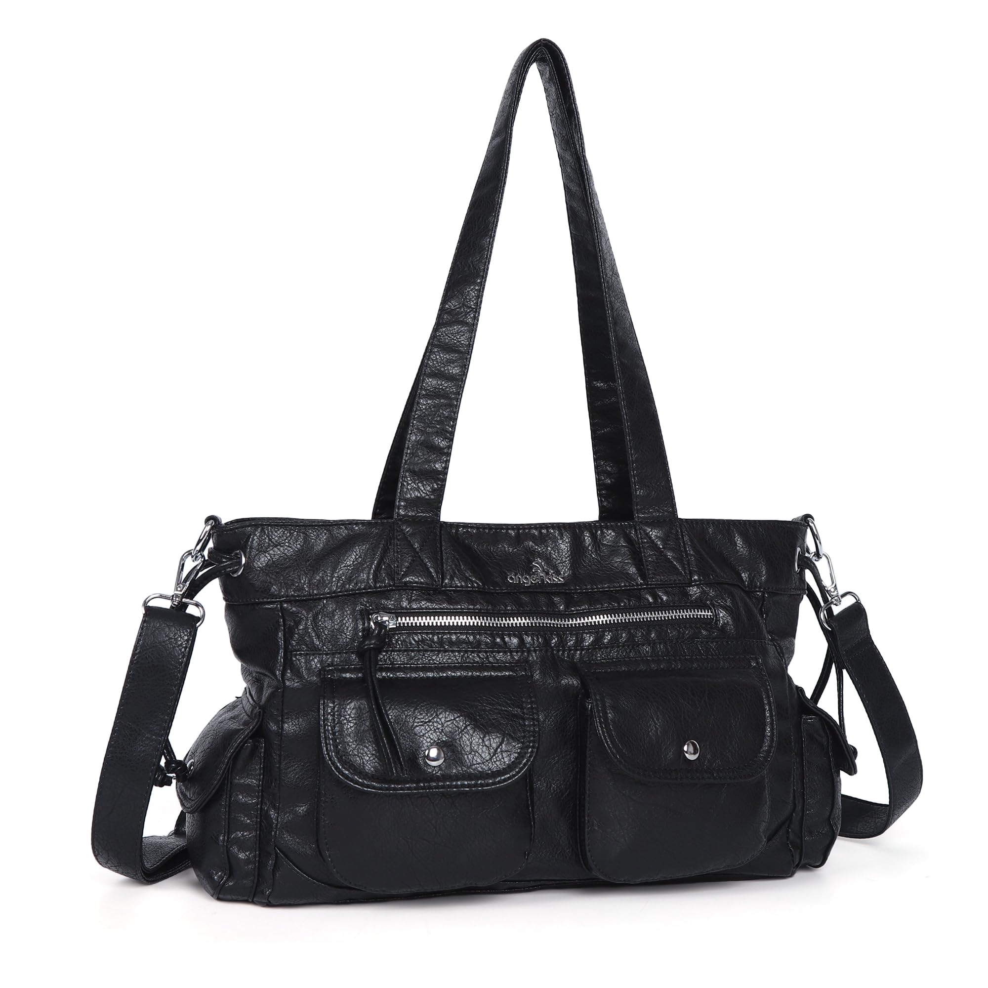 Angel Kiss Soft Vegan Leather Purses for Women Tote Bags with Multiple Pockets and Roomy Zippers  
Angel Kiss Shoulder B