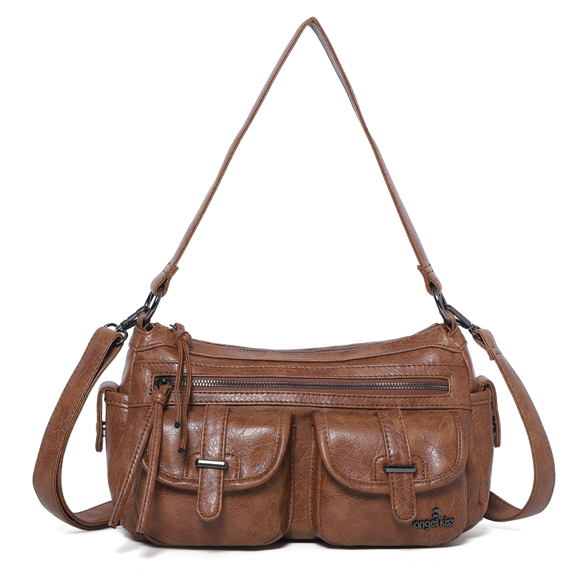 Angel Kiss Multi Pocket Crossbody Shoulder Bag for Women with Adjustable Strap